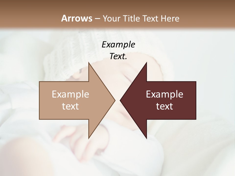 A Baby Sleeping On A Bed With A White Hat PowerPoint Template