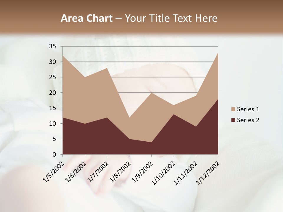 A Baby Sleeping On A Bed With A White Hat PowerPoint Template