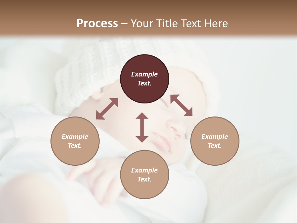 A Baby Sleeping On A Bed With A White Hat PowerPoint Template