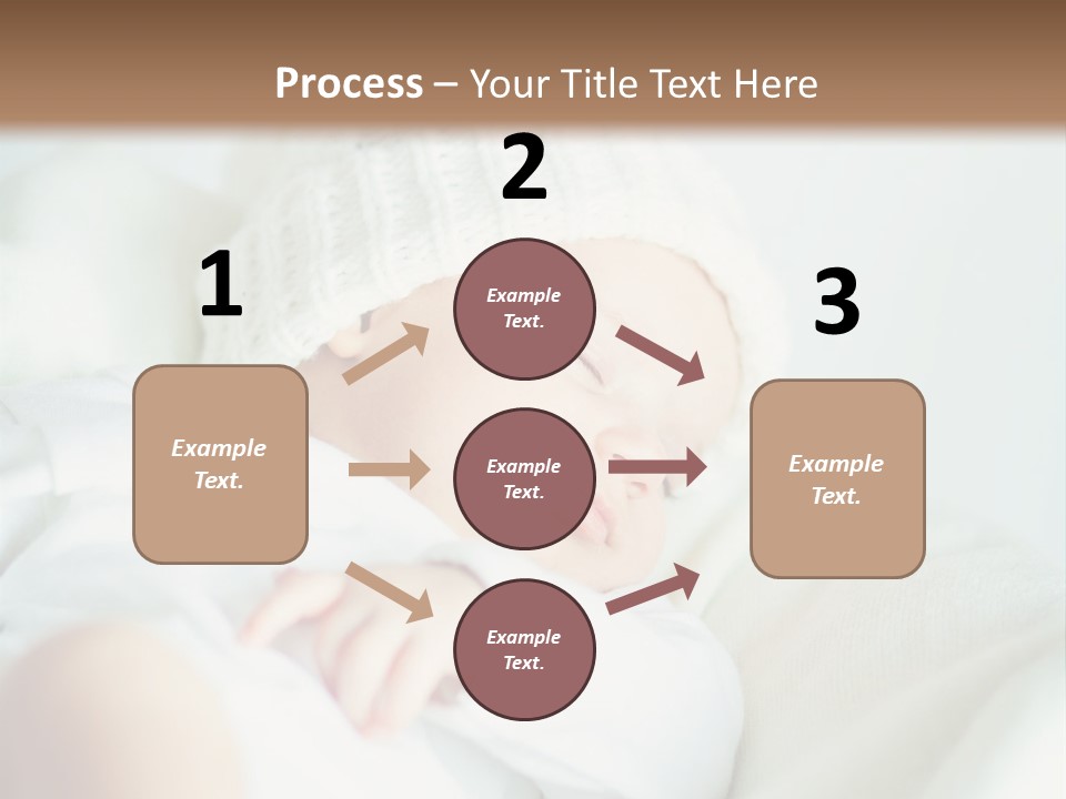 A Baby Sleeping On A Bed With A White Hat PowerPoint Template