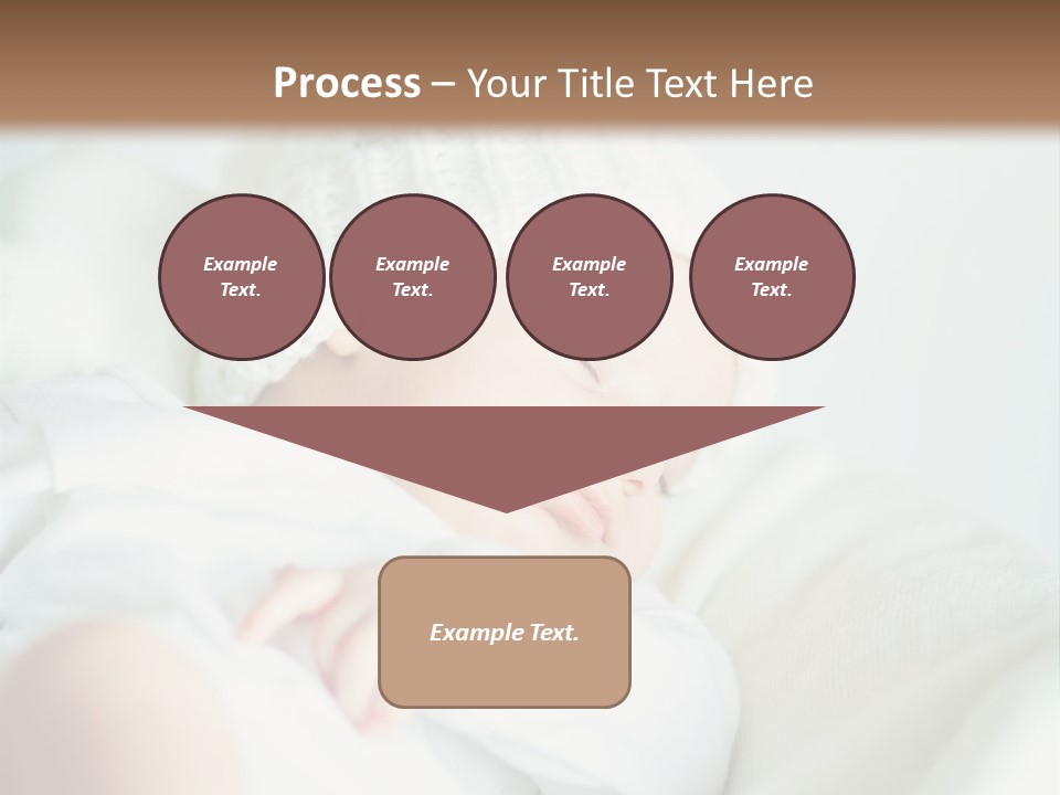 A Baby Sleeping On A Bed With A White Hat PowerPoint Template
