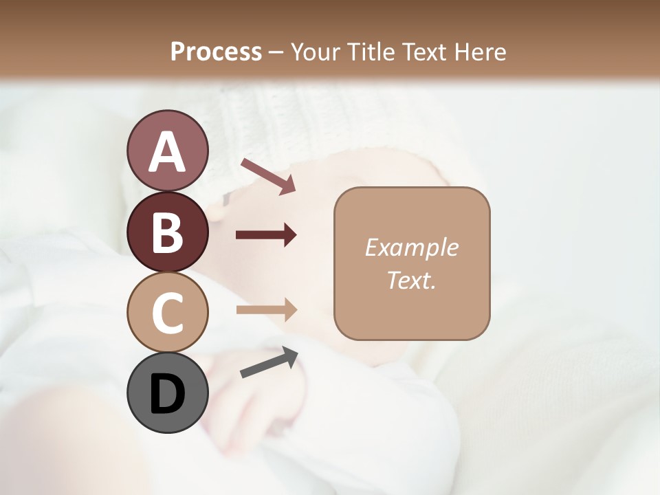 A Baby Sleeping On A Bed With A White Hat PowerPoint Template