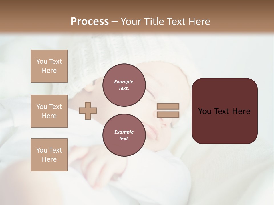 A Baby Sleeping On A Bed With A White Hat PowerPoint Template