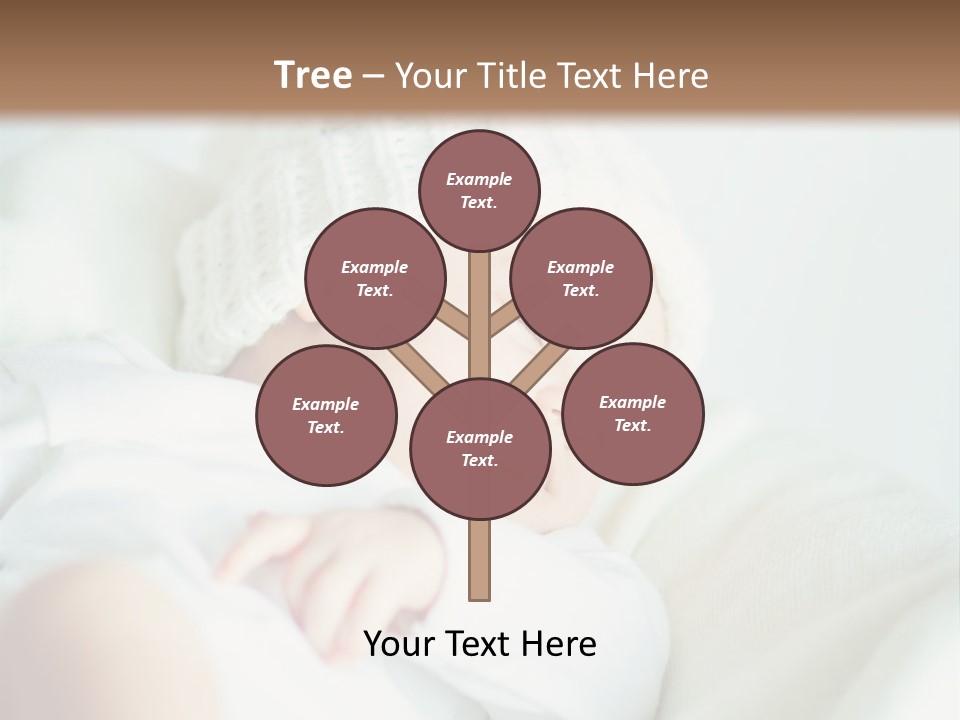 A Baby Sleeping On A Bed With A White Hat PowerPoint Template