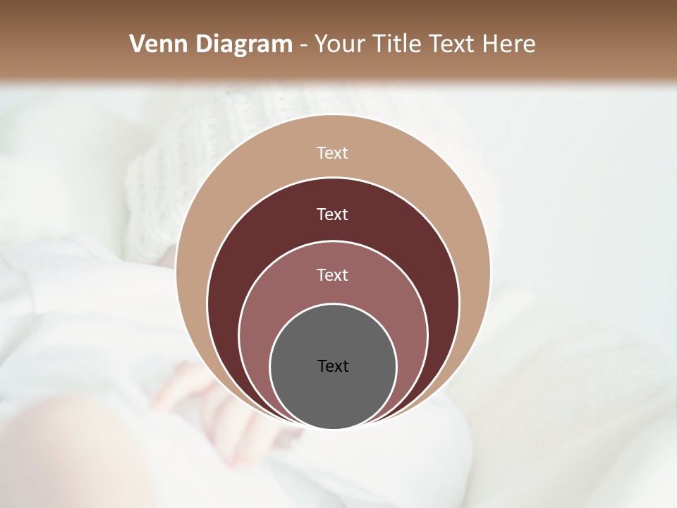 A Baby Sleeping On A Bed With A White Hat PowerPoint Template