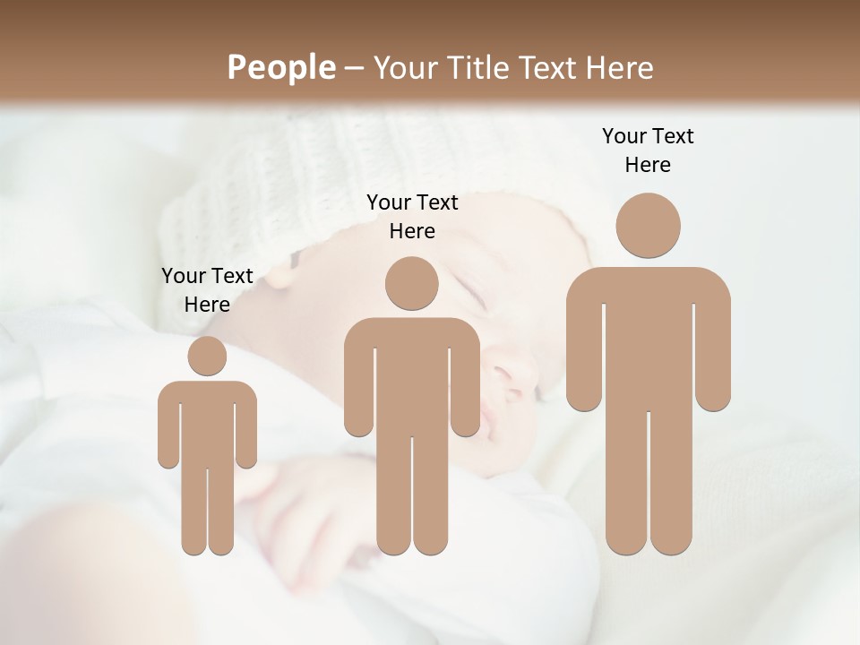 A Baby Sleeping On A Bed With A White Hat PowerPoint Template