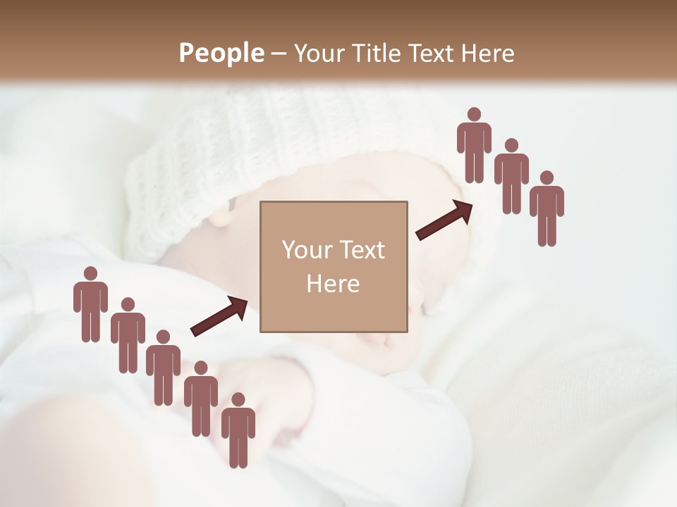 A Baby Sleeping On A Bed With A White Hat PowerPoint Template