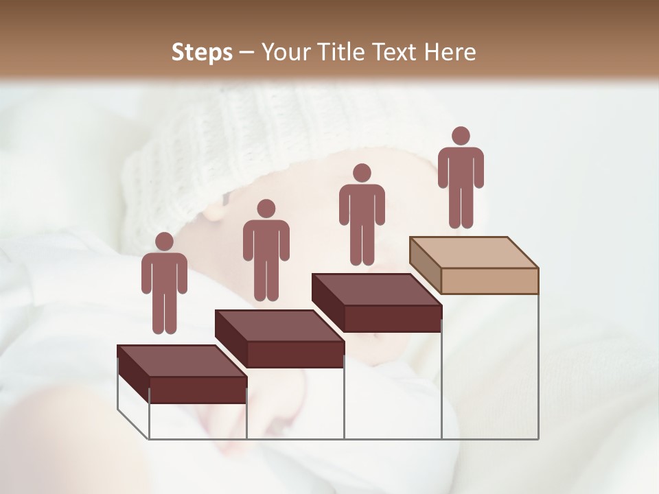 A Baby Sleeping On A Bed With A White Hat PowerPoint Template