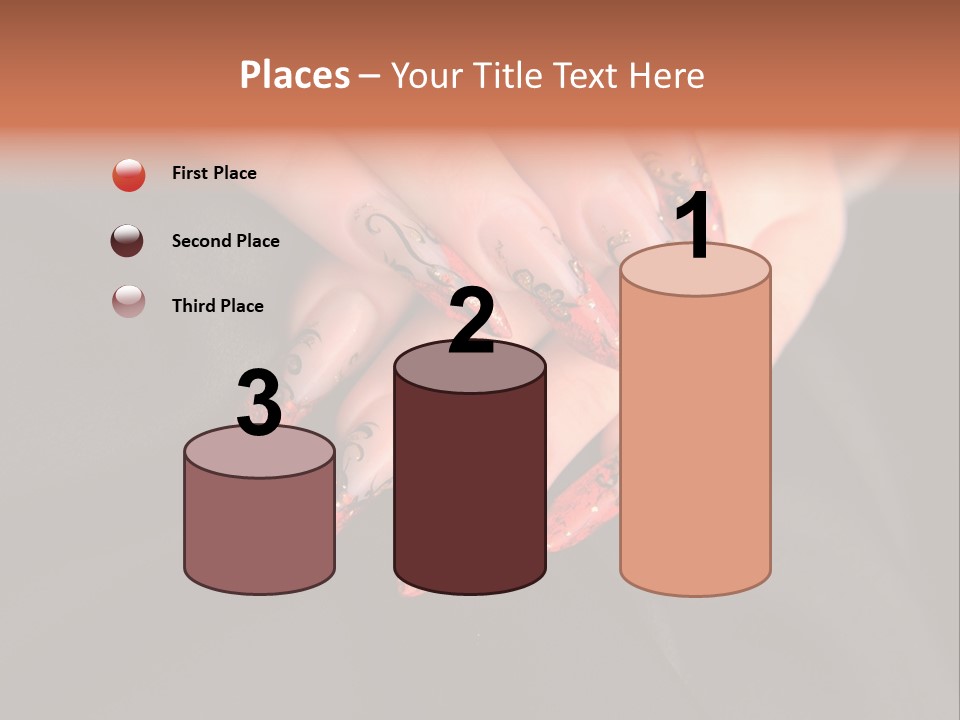 A Woman's Hand With A Red And Black Manicure PowerPoint Template