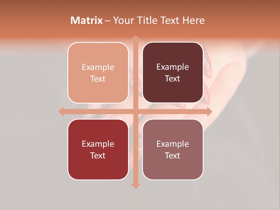 A Woman's Hand With A Red And Black Manicure PowerPoint Template