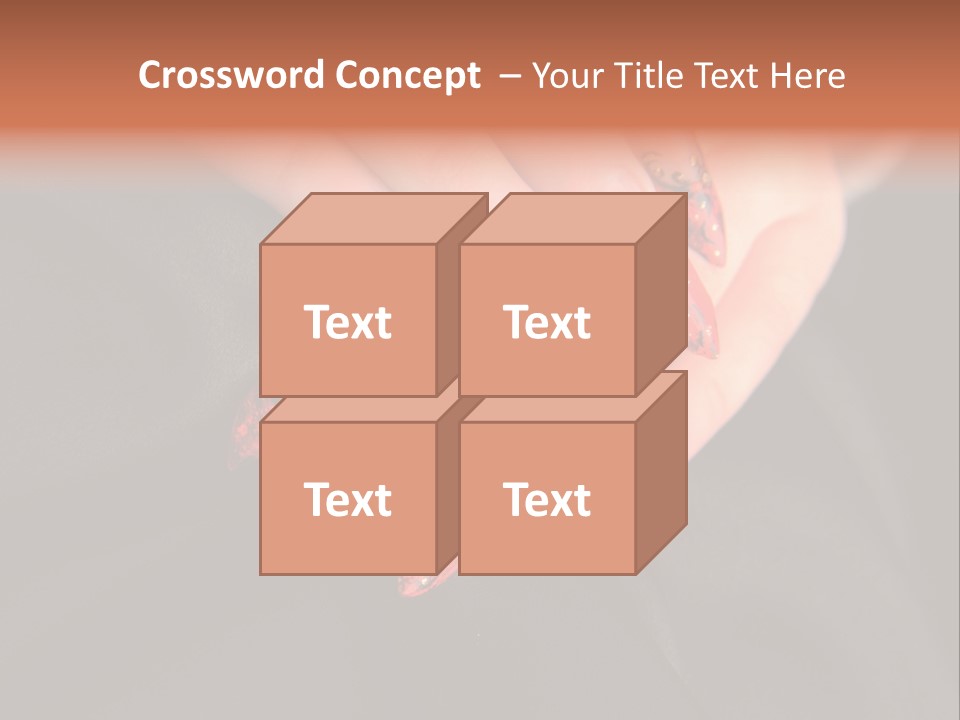 A Woman's Hand With A Red And Black Manicure PowerPoint Template