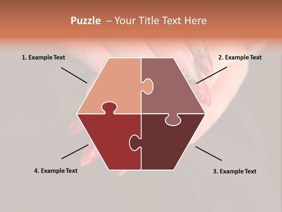 A Woman's Hand With A Red And Black Manicure PowerPoint Template