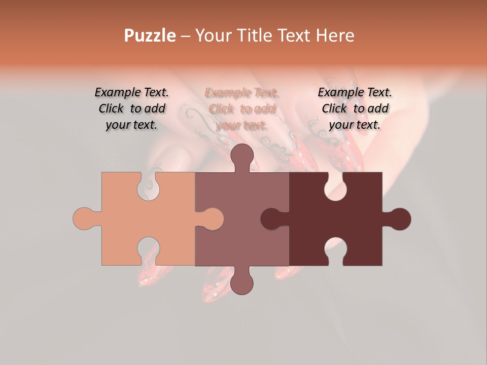 A Woman's Hand With A Red And Black Manicure PowerPoint Template