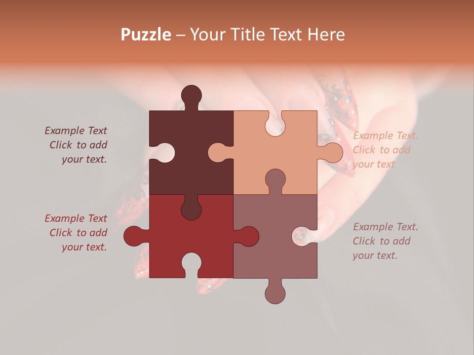 A Woman's Hand With A Red And Black Manicure PowerPoint Template