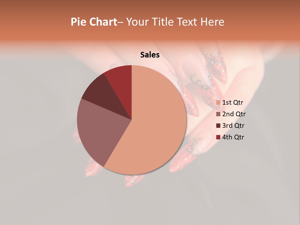 A Woman's Hand With A Red And Black Manicure PowerPoint Template