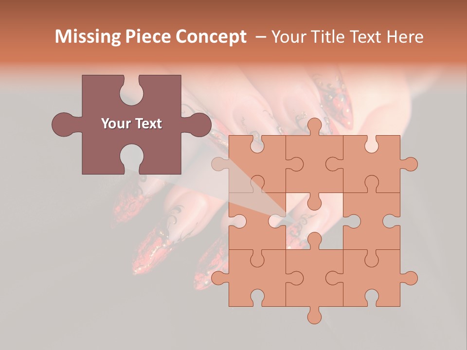 A Woman's Hand With A Red And Black Manicure PowerPoint Template