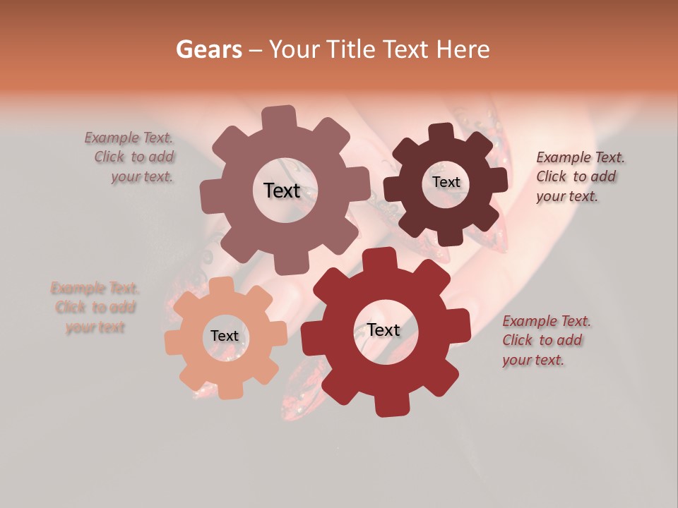 A Woman's Hand With A Red And Black Manicure PowerPoint Template