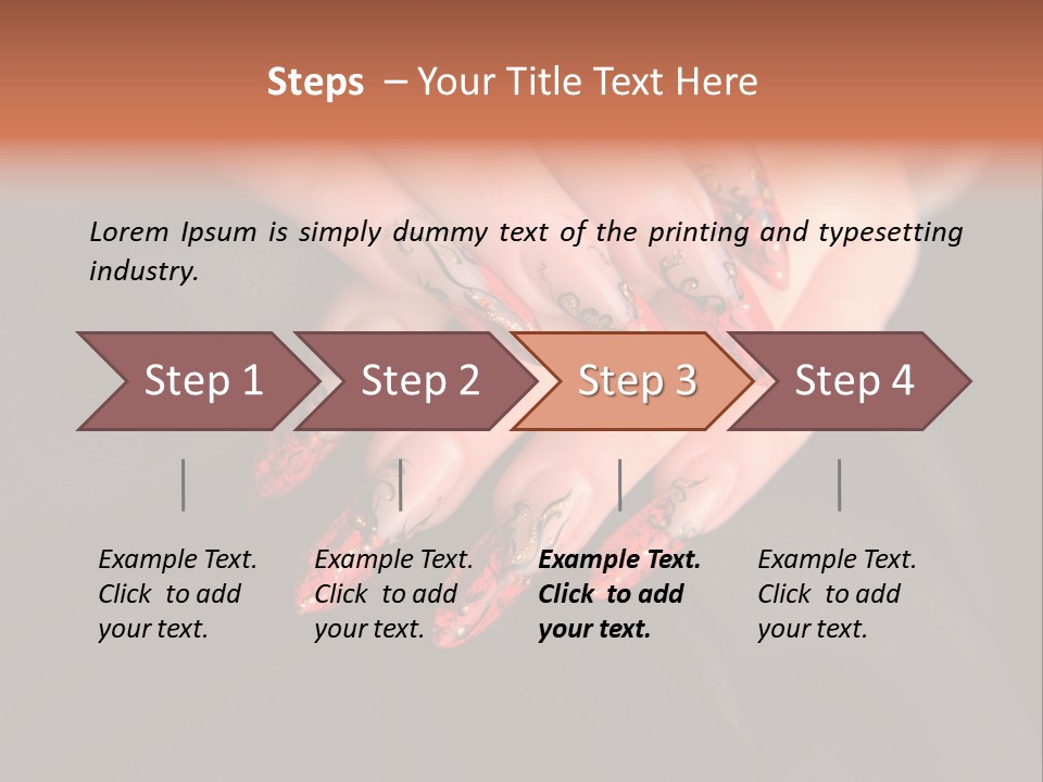 A Woman's Hand With A Red And Black Manicure PowerPoint Template