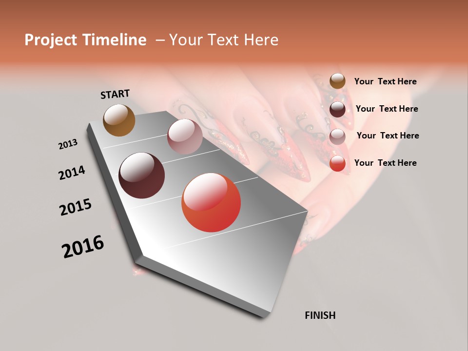 A Woman's Hand With A Red And Black Manicure PowerPoint Template