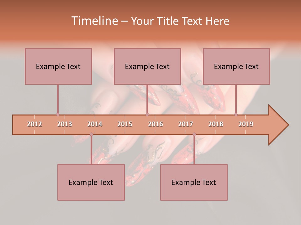 A Woman's Hand With A Red And Black Manicure PowerPoint Template