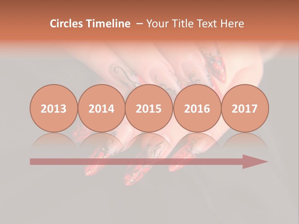 A Woman's Hand With A Red And Black Manicure PowerPoint Template