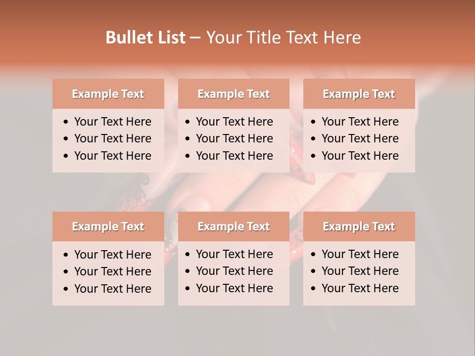 A Woman's Hand With A Red And Black Manicure PowerPoint Template