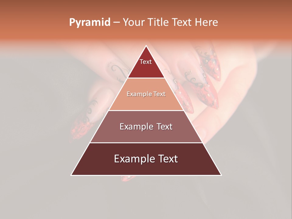 A Woman's Hand With A Red And Black Manicure PowerPoint Template