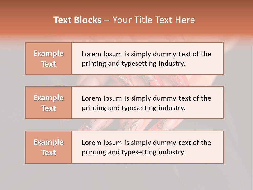 A Woman's Hand With A Red And Black Manicure PowerPoint Template