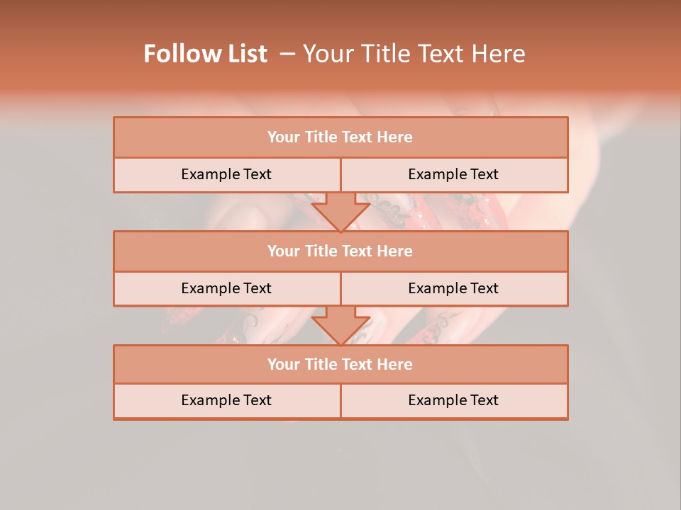 A Woman's Hand With A Red And Black Manicure PowerPoint Template