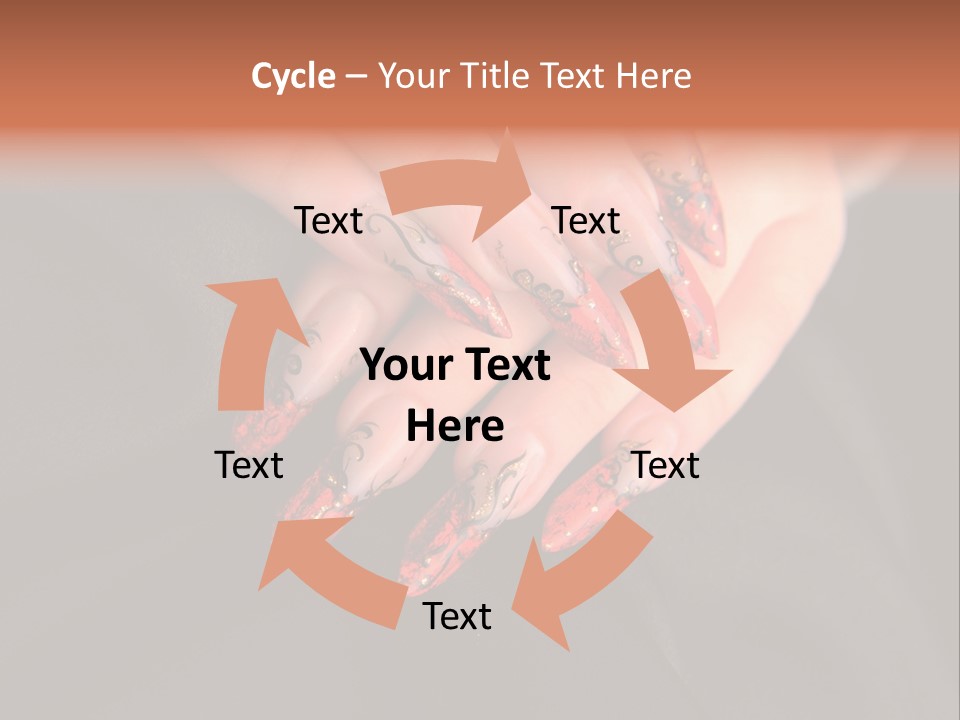 A Woman's Hand With A Red And Black Manicure PowerPoint Template