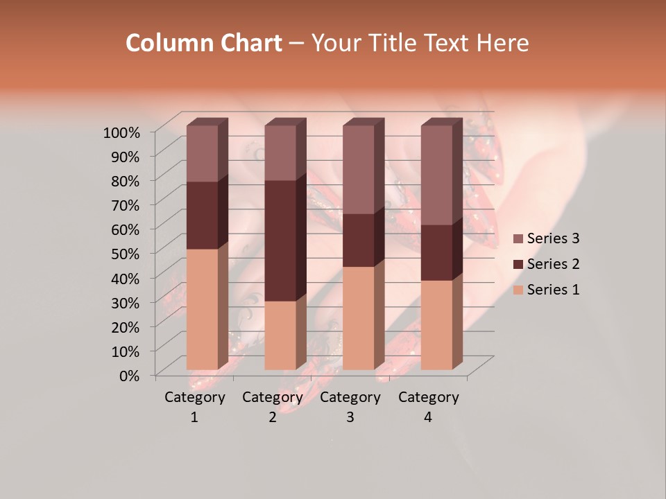 A Woman's Hand With A Red And Black Manicure PowerPoint Template