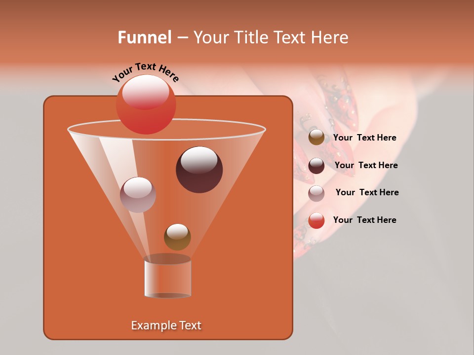 A Woman's Hand With A Red And Black Manicure PowerPoint Template