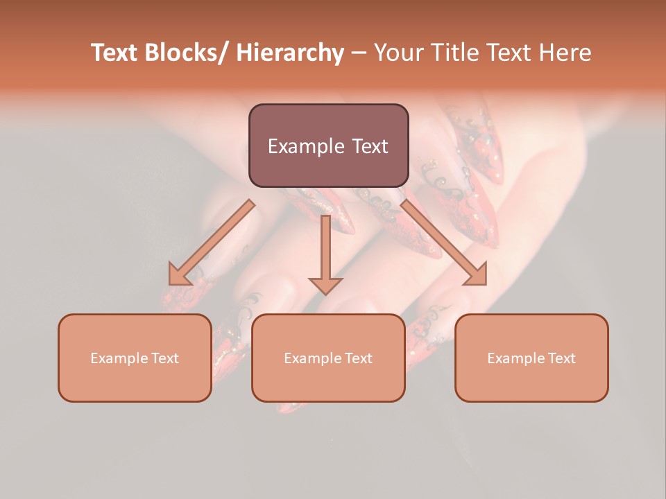 A Woman's Hand With A Red And Black Manicure PowerPoint Template