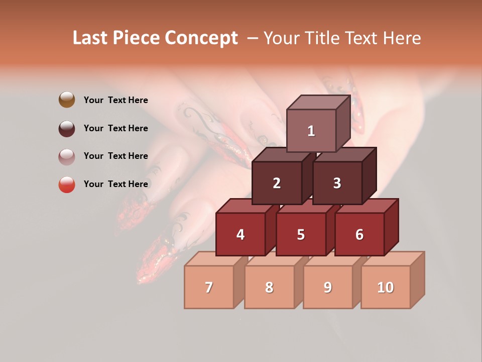 A Woman's Hand With A Red And Black Manicure PowerPoint Template