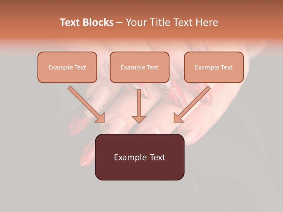 A Woman's Hand With A Red And Black Manicure PowerPoint Template