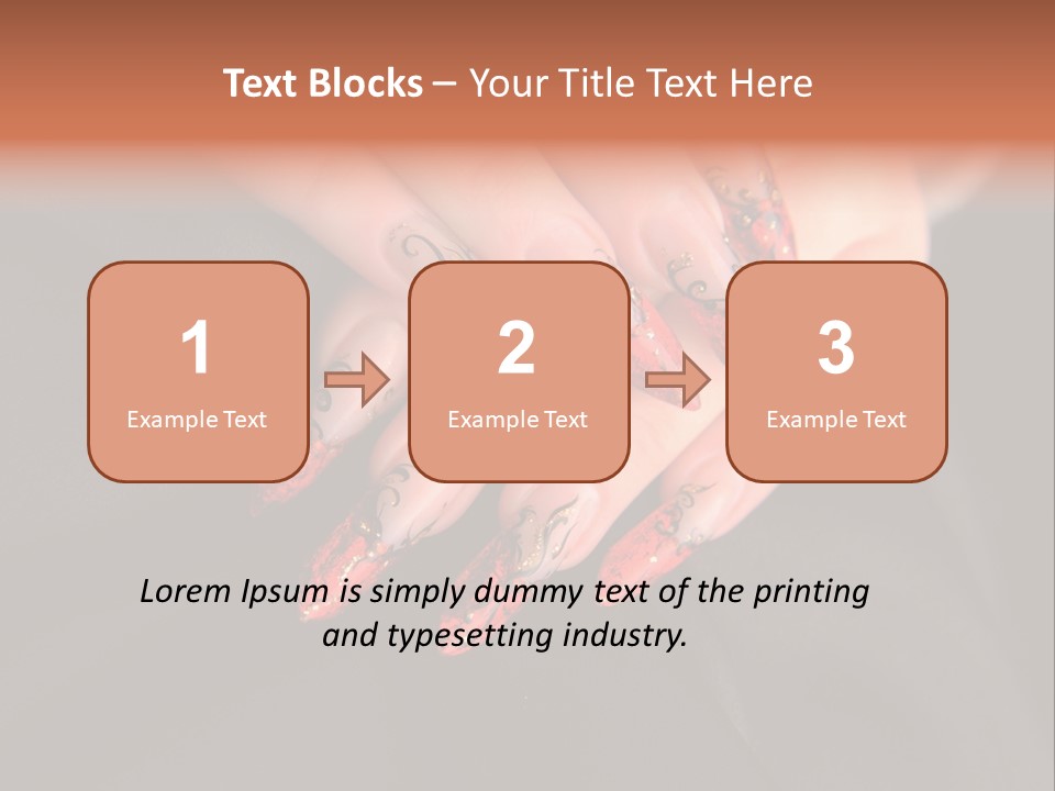 A Woman's Hand With A Red And Black Manicure PowerPoint Template