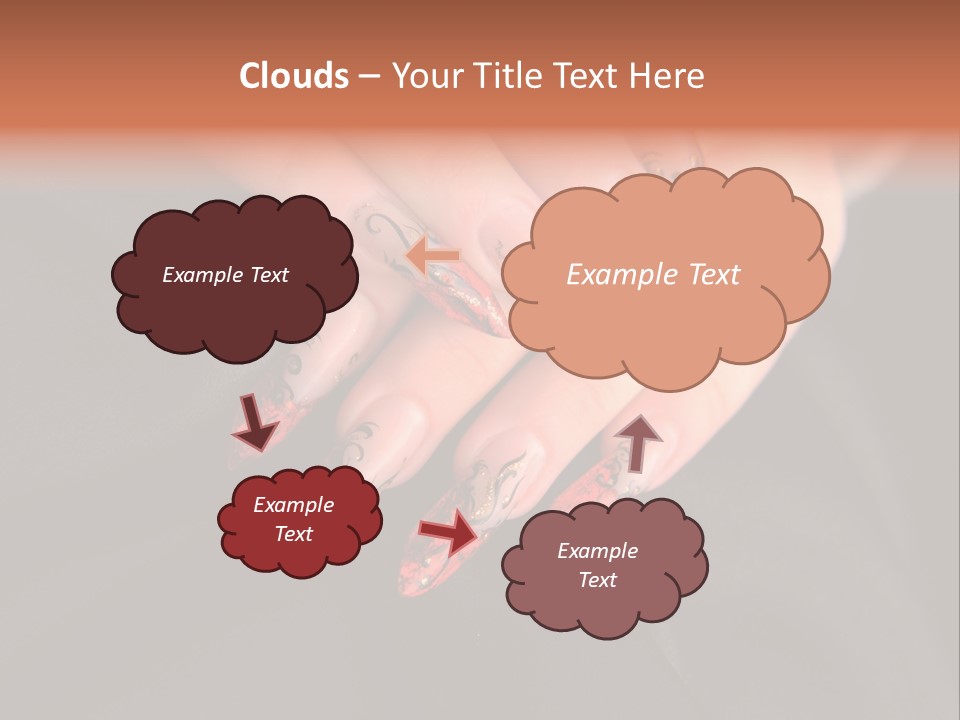 A Woman's Hand With A Red And Black Manicure PowerPoint Template