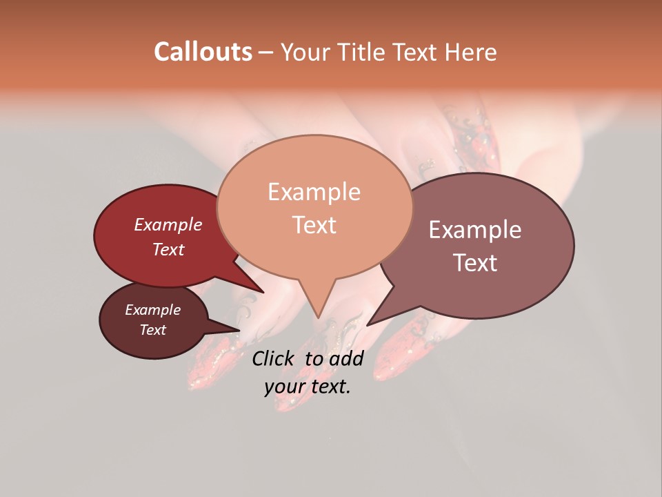 A Woman's Hand With A Red And Black Manicure PowerPoint Template