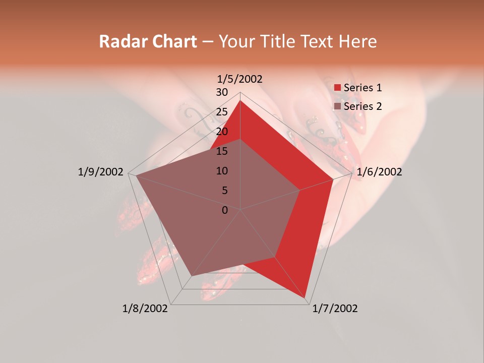 A Woman's Hand With A Red And Black Manicure PowerPoint Template