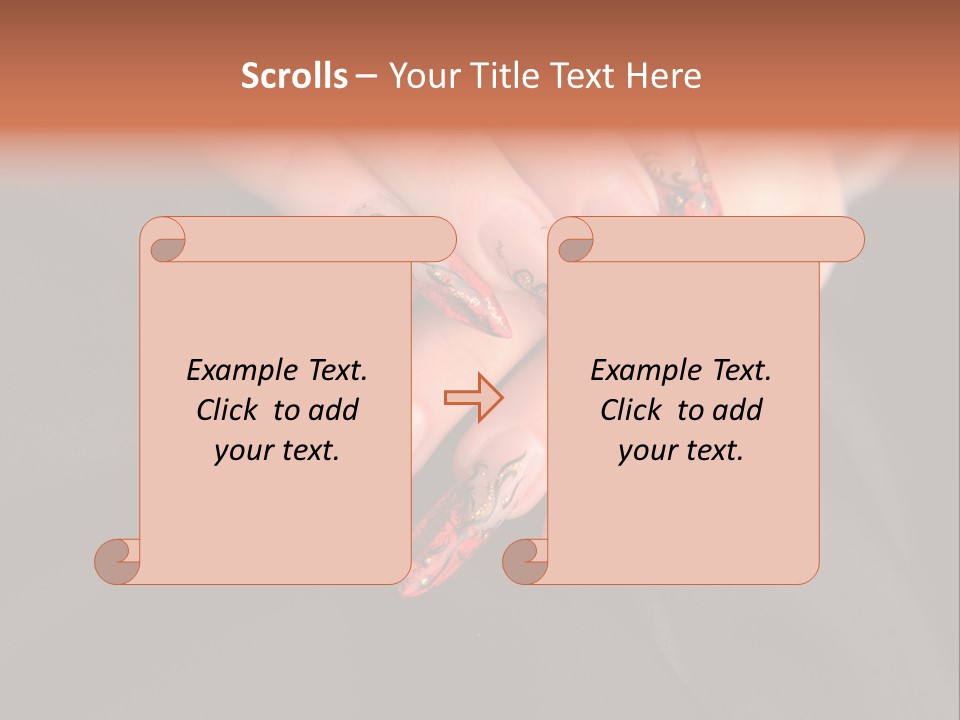 A Woman's Hand With A Red And Black Manicure PowerPoint Template