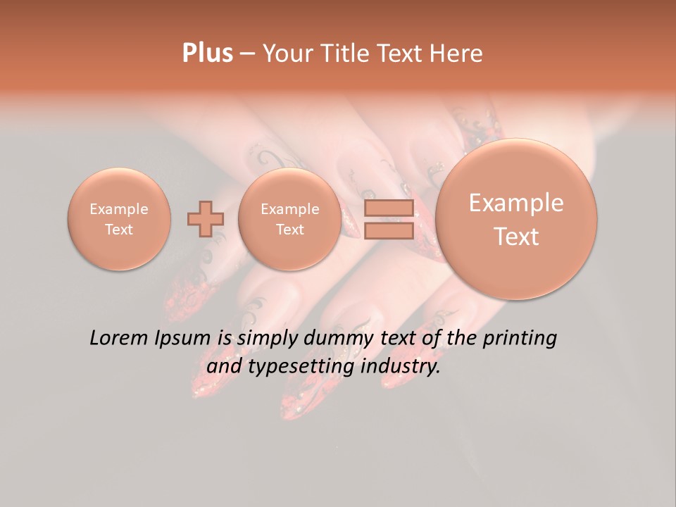 A Woman's Hand With A Red And Black Manicure PowerPoint Template