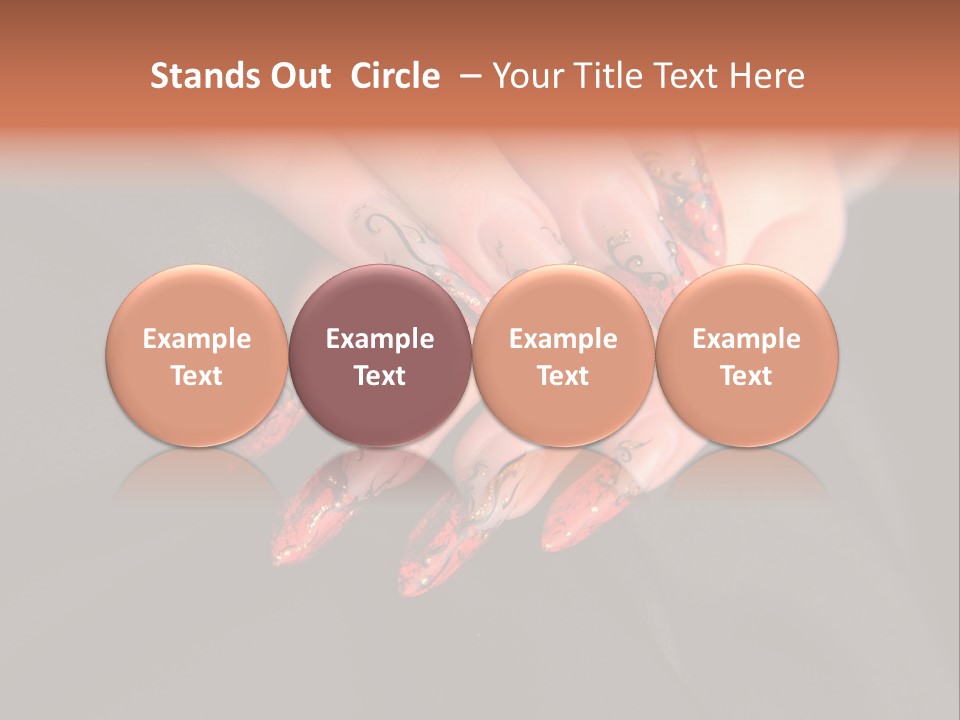 A Woman's Hand With A Red And Black Manicure PowerPoint Template