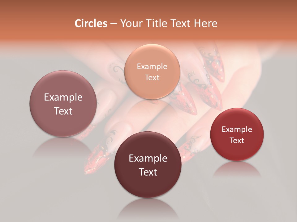 A Woman's Hand With A Red And Black Manicure PowerPoint Template