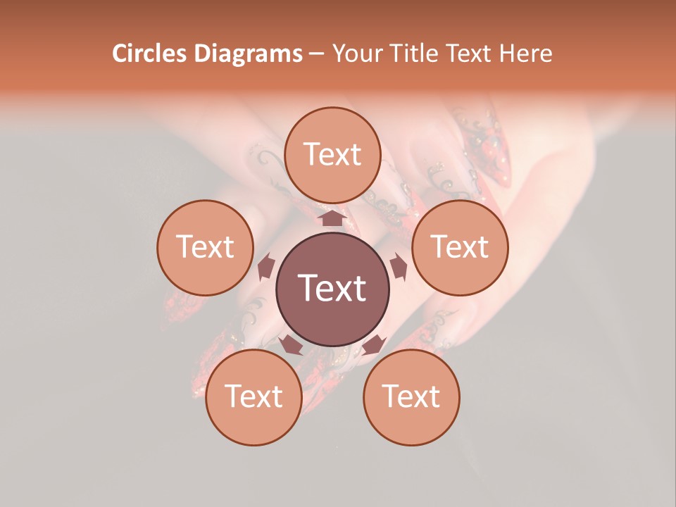 A Woman's Hand With A Red And Black Manicure PowerPoint Template