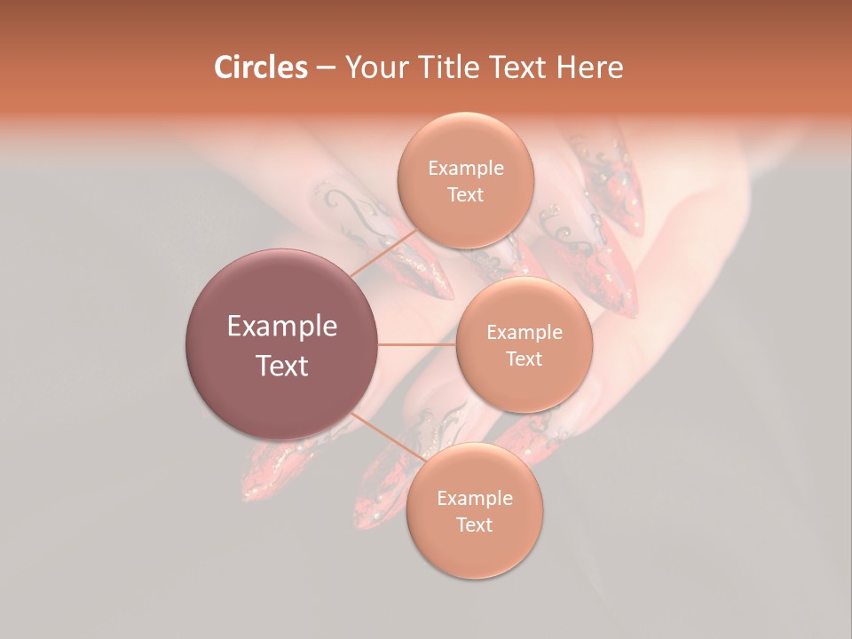 A Woman's Hand With A Red And Black Manicure PowerPoint Template