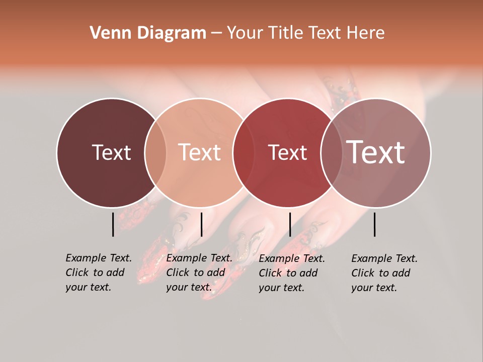 A Woman's Hand With A Red And Black Manicure PowerPoint Template