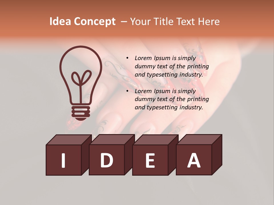 A Woman's Hand With A Red And Black Manicure PowerPoint Template