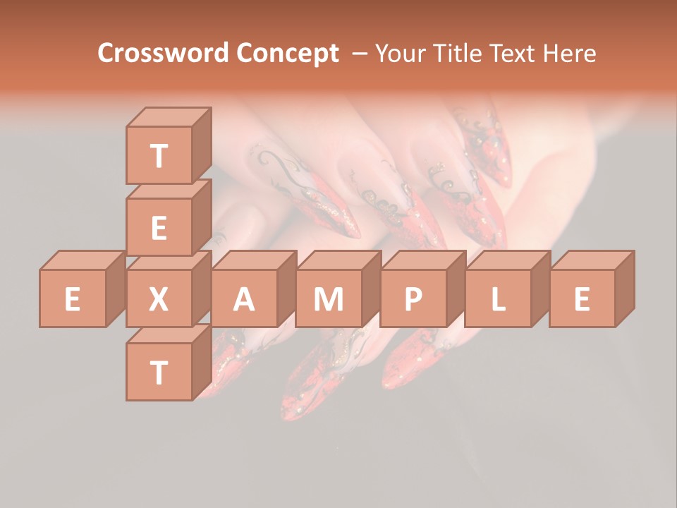 A Woman's Hand With A Red And Black Manicure PowerPoint Template