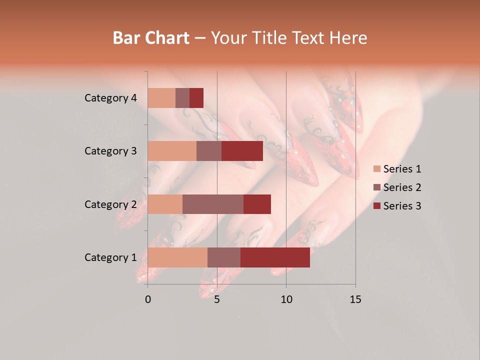 A Woman's Hand With A Red And Black Manicure PowerPoint Template