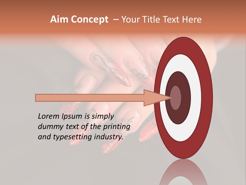 A Woman's Hand With A Red And Black Manicure PowerPoint Template